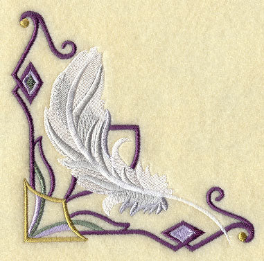 Art Deco Swan Feather Corner