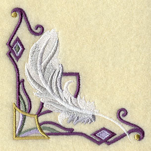 Art Deco Swan Feather Corner
