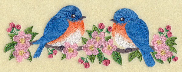 Blossoms and Bluebirds Border