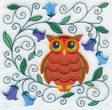 Owl Perched in Flowers