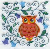 Owl Perched in Flowers