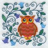 Owl Perched in Flowers