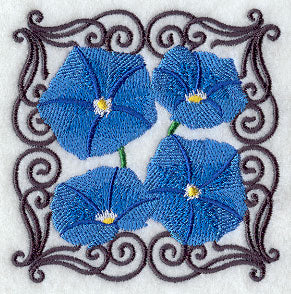 Scrollwork Morning Glory Square