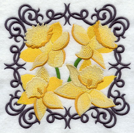 Scrollwork Daffodil Square