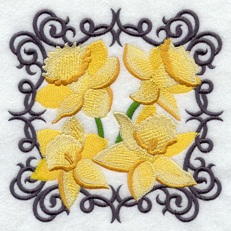 Scrollwork Daffodil Square