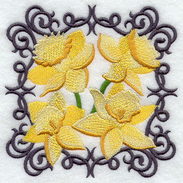 Scrollwork Daffodil Square