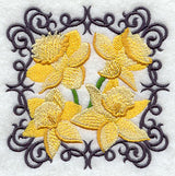 Scrollwork Daffodil Square