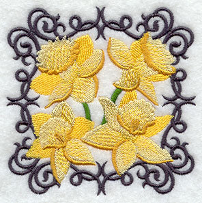 Scrollwork Daffodil Square