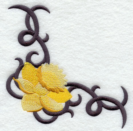 Scrollwork Daffodil Corner