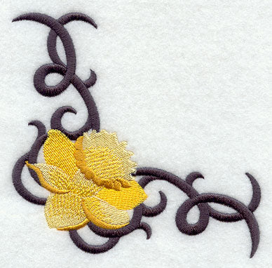 Scrollwork Daffodil Corner