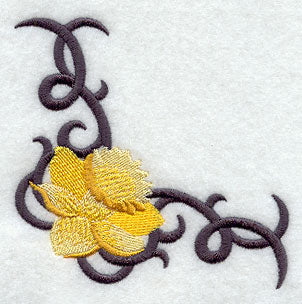 Scrollwork Daffodil Corner