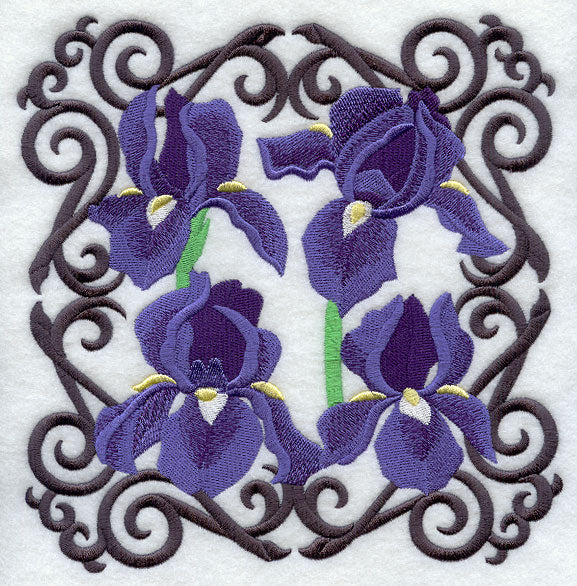 Scrollwork Iris Square