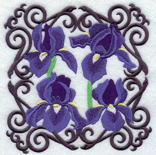 Scrollwork Iris Square