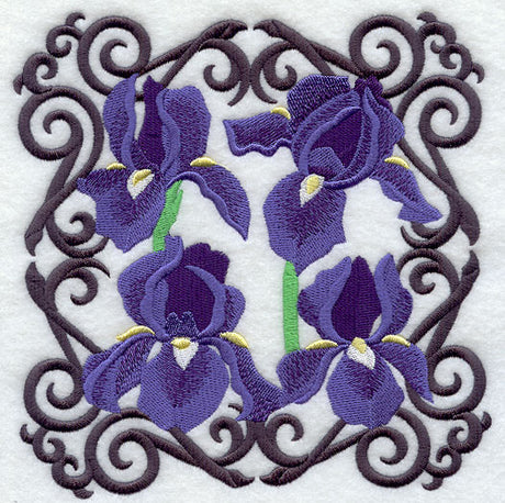 Scrollwork Iris Square
