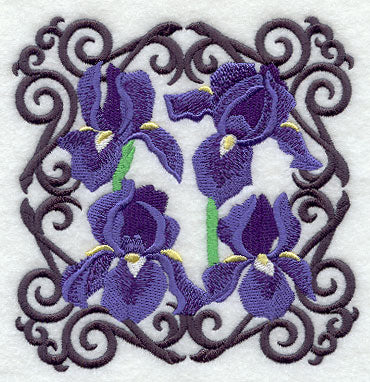 Scrollwork Iris Square