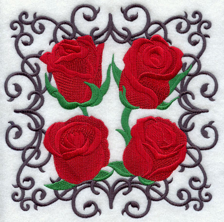 Scrollwork Rose Square