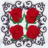 Scrollwork Rose Square