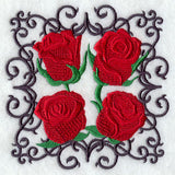 Scrollwork Rose Square