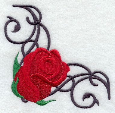 Scrollwork Rose Corner