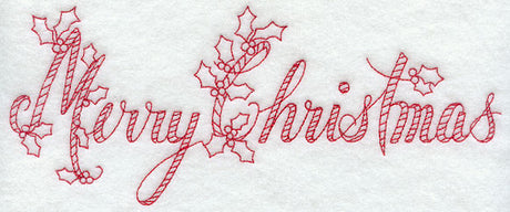Merry Christmas Border (Redwork)