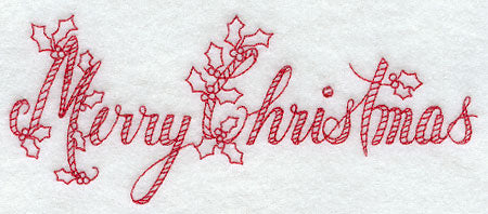 Merry Christmas Border (Redwork)