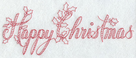 Happy Christmas Border (Redwork)