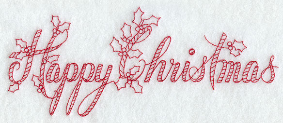 Happy Christmas Border (Redwork)