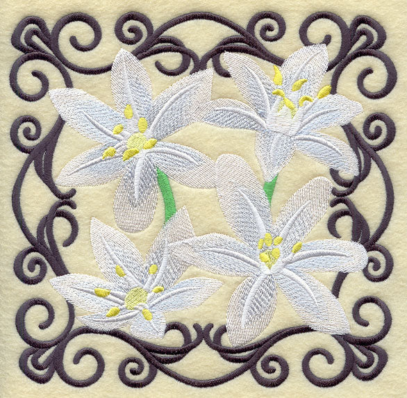 Scrollwork Star of Bethlehem Square