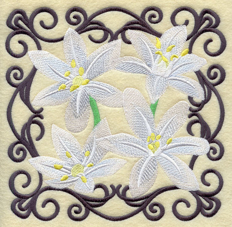Scrollwork Star of Bethlehem Square