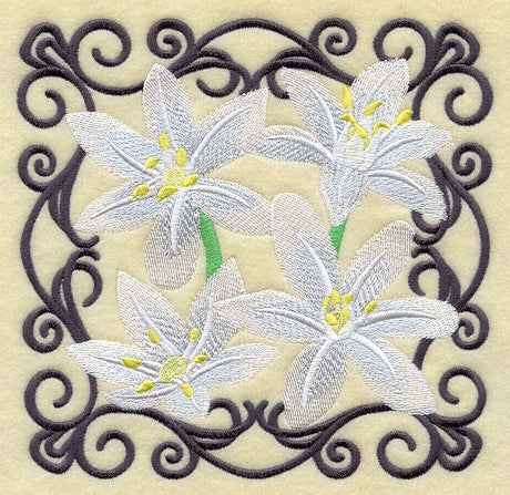 Scrollwork Star of Bethlehem Square
