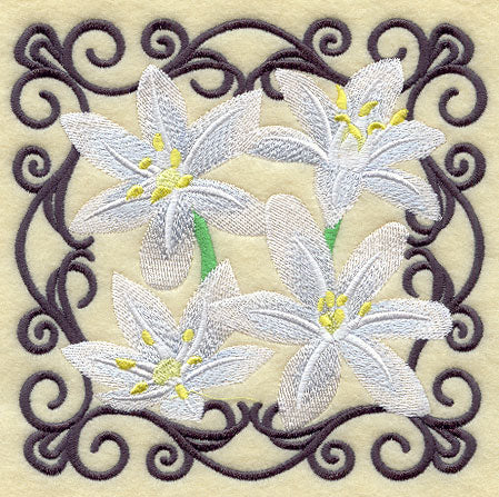 Scrollwork Star of Bethlehem Square