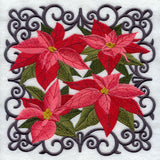 Scrollwork Poinsettia Square