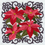 Scrollwork Poinsettia Square