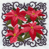 Scrollwork Poinsettia Square
