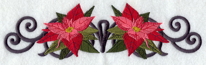 Scrollwork Poinsettia Border