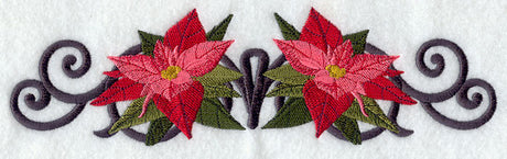 Scrollwork Poinsettia Border