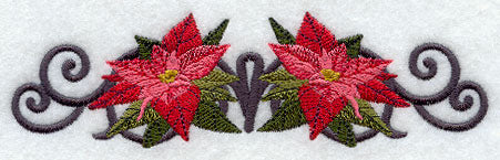 Scrollwork Poinsettia Border