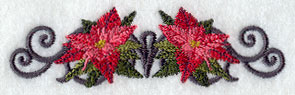Scrollwork Poinsettia Border