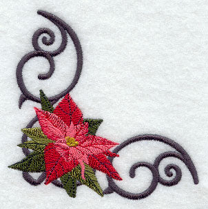 Scrollwork Poinsettia Corner