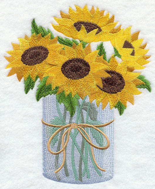 Sunflowers in Mason Jar