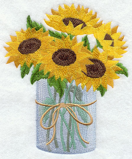 Sunflowers in Mason Jar