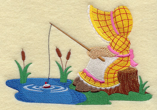 Sunbonnet Sue at the Fishing Hole