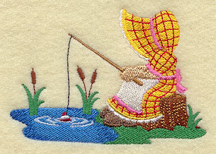 Sunbonnet Sue at the Fishing Hole