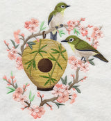 Japanese White-eye and Birdhouse
