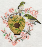 Japanese White-eye and Birdhouse