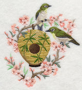 Japanese White-eye and Birdhouse