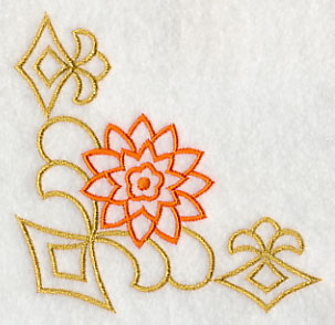 Sashiko Chrysanthemum Corner