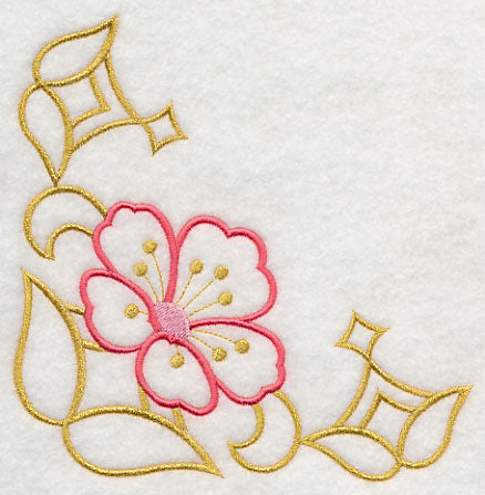 Sashiko Cherry Blossom Corner