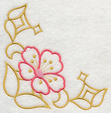 Sashiko Cherry Blossom Corner