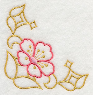 Sashiko Cherry Blossom Corner